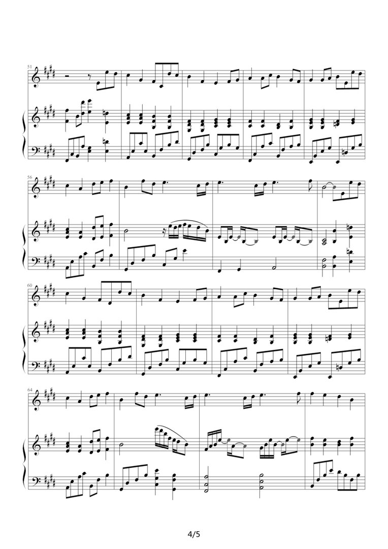 知足音乐钢琴双手简谱。