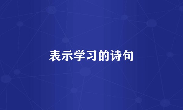 表示学习的诗句