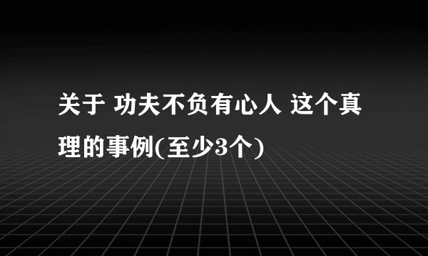关于 功夫不负有心人 这个真理的事例(至少3个)