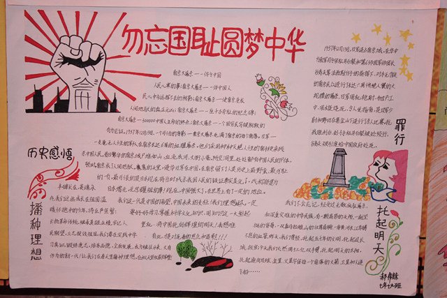 勿忘国耻爱我中华手抄报