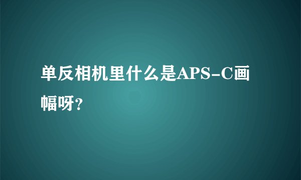 单反相机里什么是APS-C画幅呀？