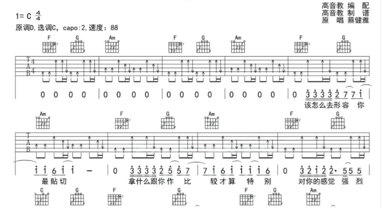 谁有蔡健雅的《红色高跟鞋》简谱啊，还配上歌词啊。谢谢啦！