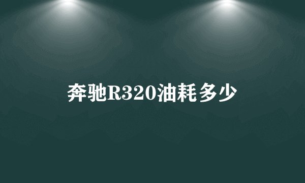 奔驰R320油耗多少