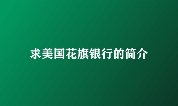 求美国花旗银行的简介