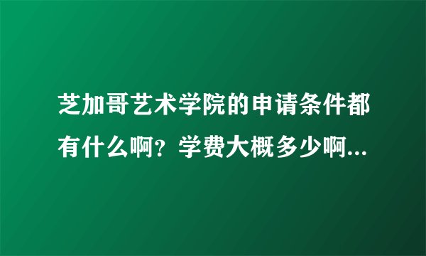 芝加哥艺术学院的申请条件都有什么啊？学费大概多少啊，可以申请奖学金吗？