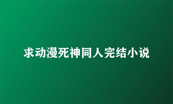 求动漫死神同人完结小说