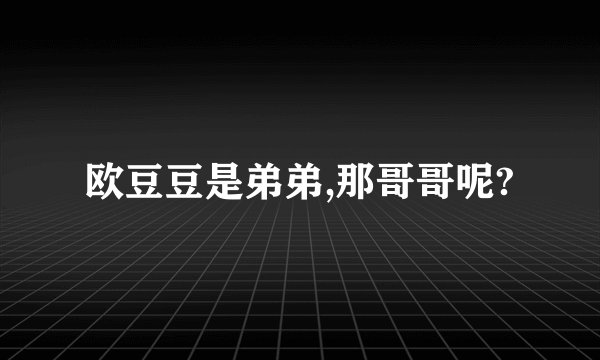 欧豆豆是弟弟,那哥哥呢?
