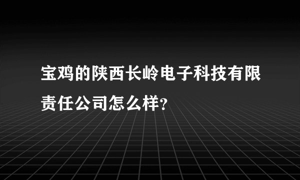 宝鸡的陕西长岭电子科技有限责任公司怎么样？
