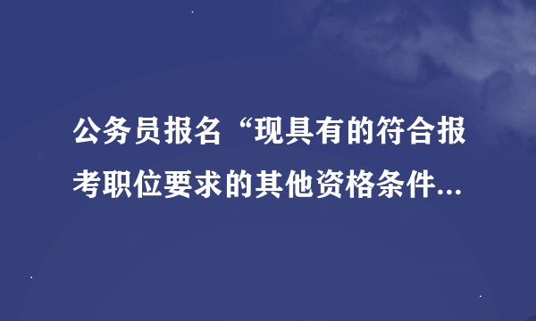 公务员报名“现具有的符合报考职位要求的其他资格条件明细”填什么？报考单位上没写要求啊，填“无”未通