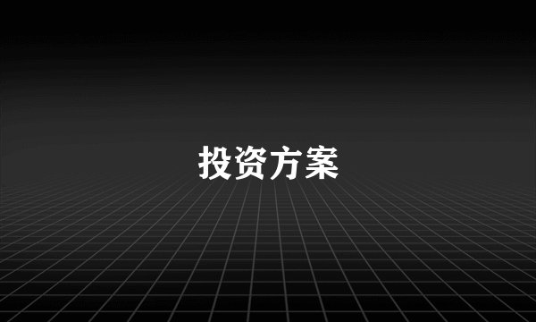投资方案