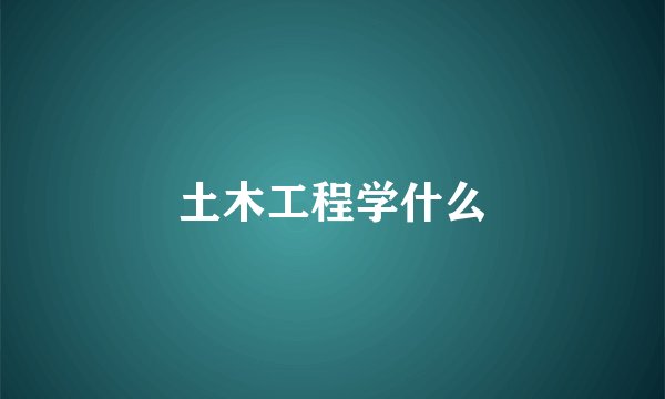 土木工程学什么