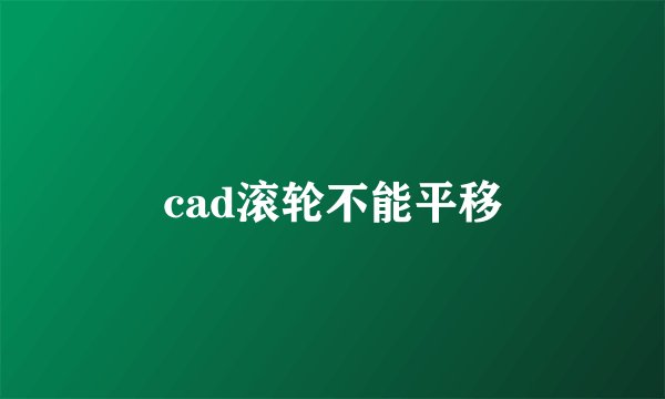cad滚轮不能平移
