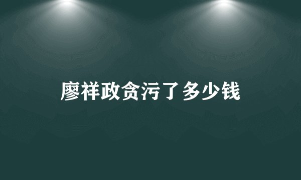 廖祥政贪污了多少钱