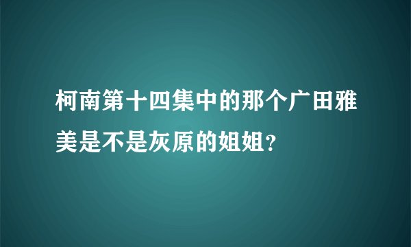 柯南第十四集中的那个广田雅美是不是灰原的姐姐？