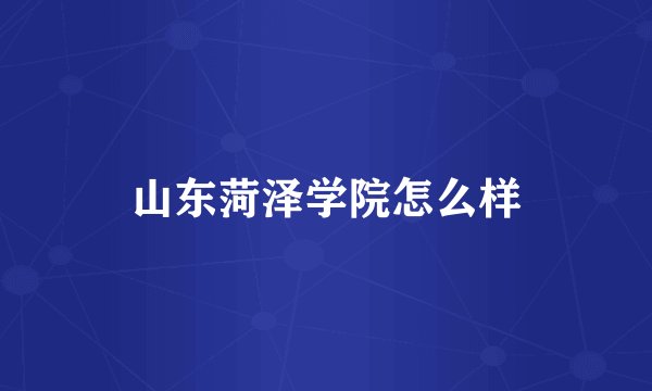 山东菏泽学院怎么样