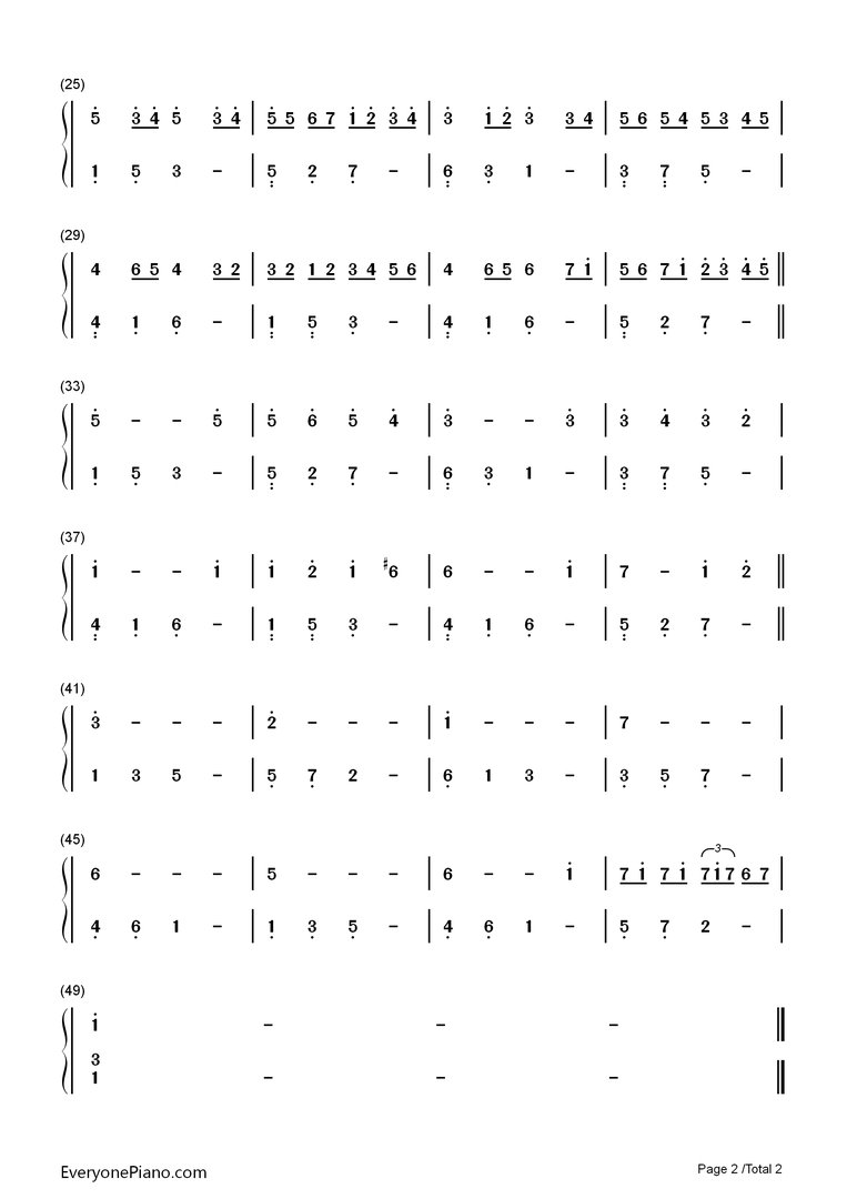 求助啊，谁有《卡农》C调简谱