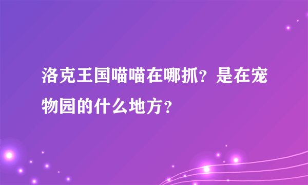 洛克王国喵喵在哪抓？是在宠物园的什么地方？