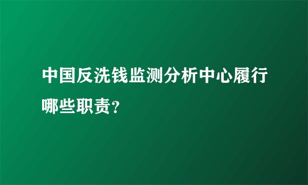 中国反洗钱监测分析中心履行哪些职责？