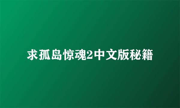 求孤岛惊魂2中文版秘籍