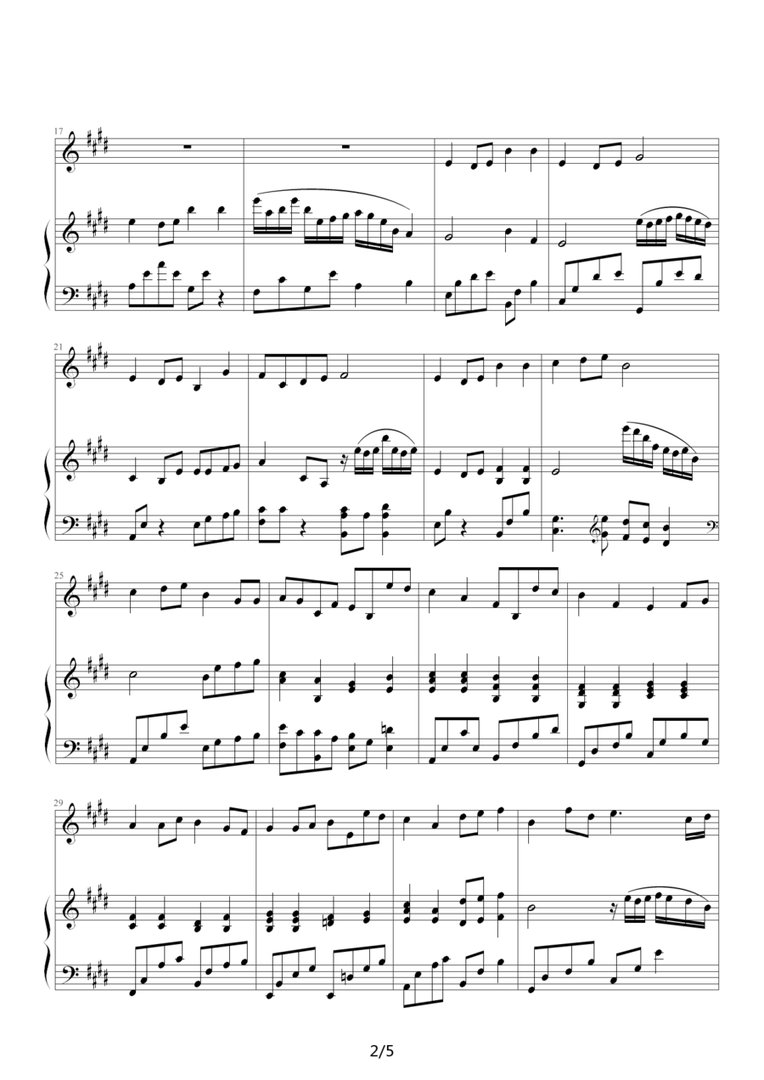 知足音乐钢琴双手简谱。