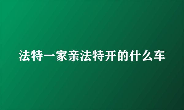 法特一家亲法特开的什么车