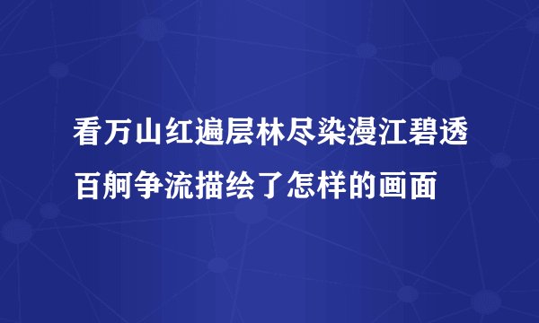 看万山红遍层林尽染漫江碧透百舸争流描绘了怎样的画面