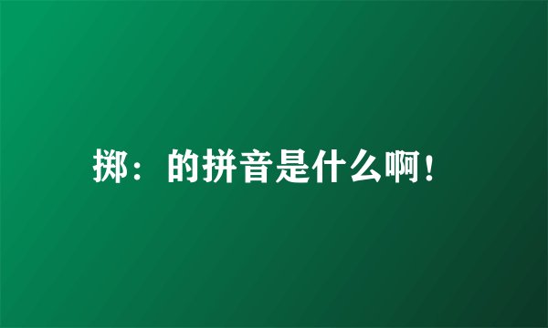 掷：的拼音是什么啊！