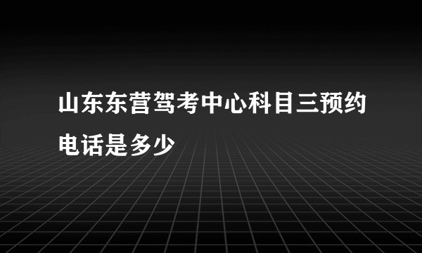 山东东营驾考中心科目三预约电话是多少
