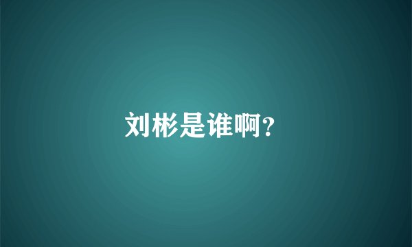 刘彬是谁啊？