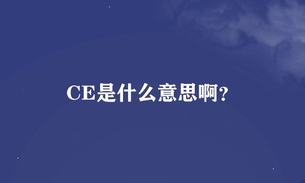 CE是什么意思啊？
