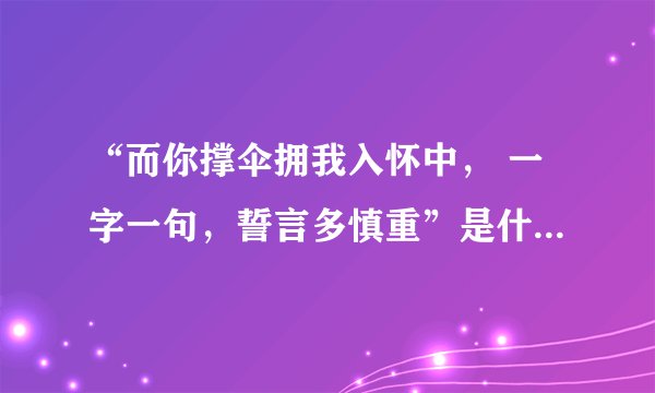 “而你撑伞拥我入怀中， 一字一句，誓言多慎重”是什么意思？