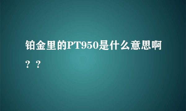 铂金里的PT950是什么意思啊？？
