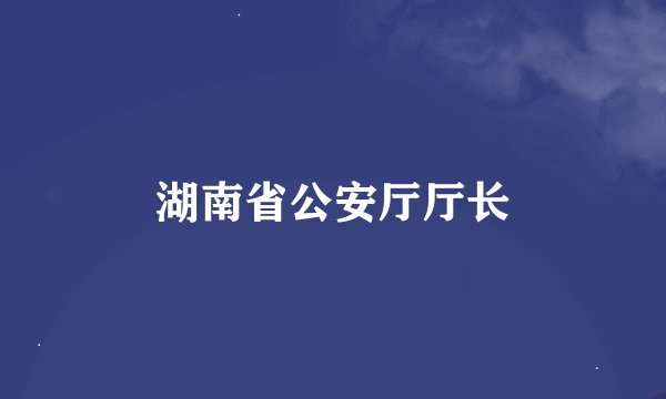 湖南省公安厅厅长