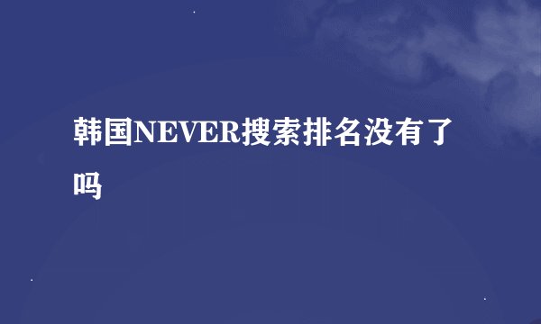 韩国NEVER搜索排名没有了吗