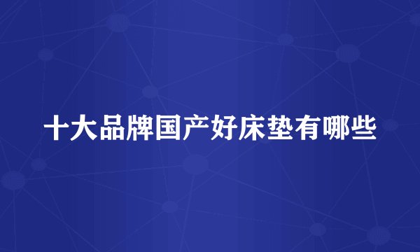 十大品牌国产好床垫有哪些