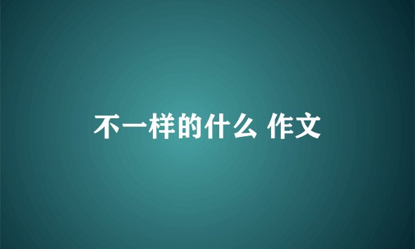 不一样的什么 作文