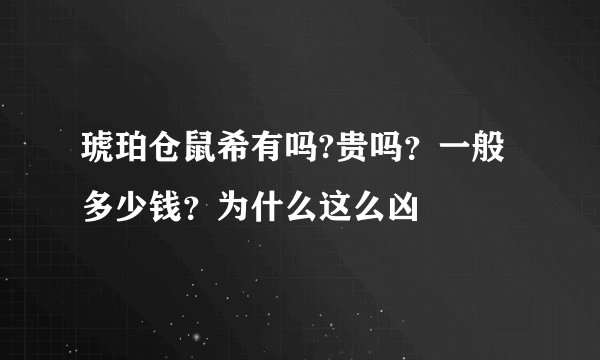 琥珀仓鼠希有吗?贵吗？一般多少钱？为什么这么凶
