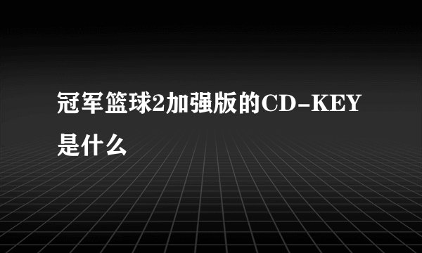 冠军篮球2加强版的CD-KEY是什么