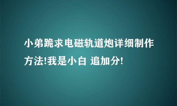 小弟跪求电磁轨道炮详细制作方法!我是小白 追加分!