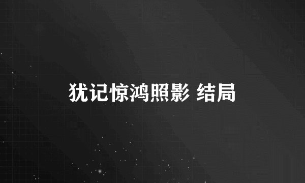 犹记惊鸿照影 结局