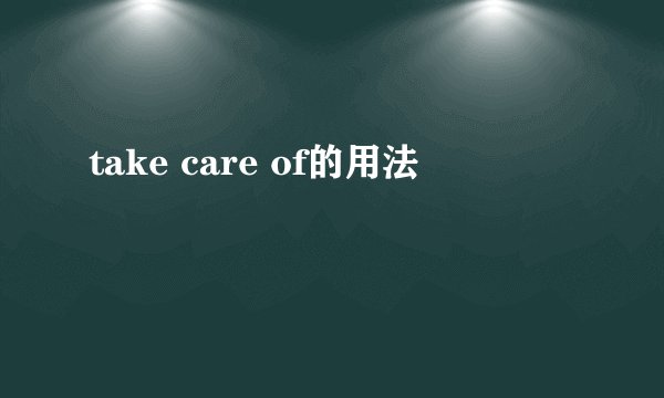 take care of的用法