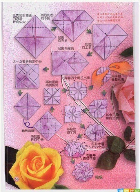 怎么折玫瑰花的最简单方法