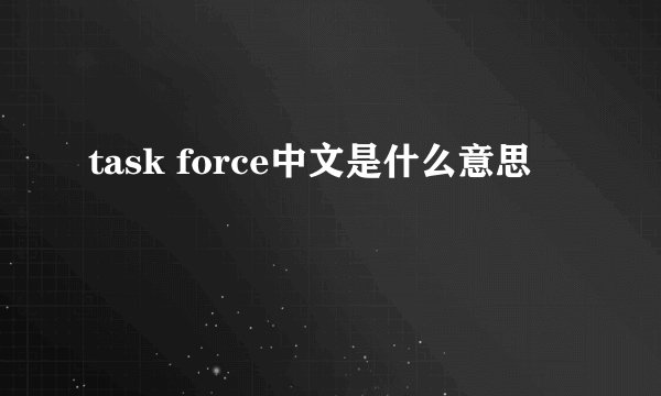 task force中文是什么意思