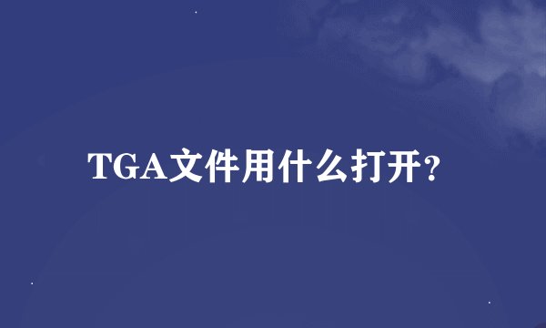 TGA文件用什么打开？