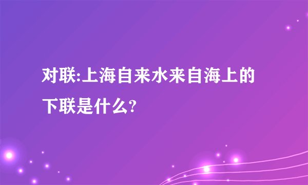 对联:上海自来水来自海上的下联是什么?