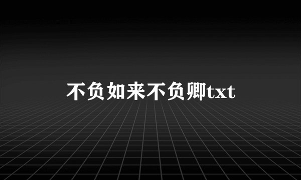 不负如来不负卿txt