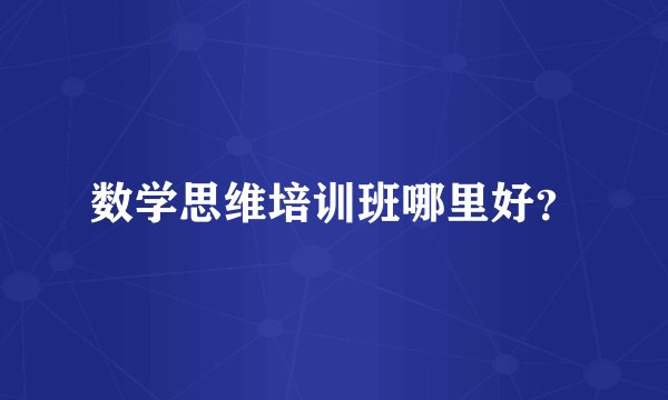 数学思维培训班哪里好？