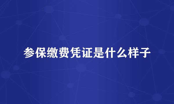 参保缴费凭证是什么样子