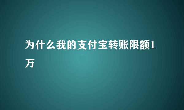 为什么我的支付宝转账限额1万