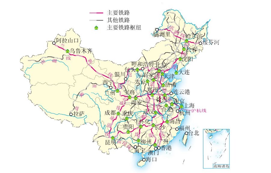 中国铁路网地图